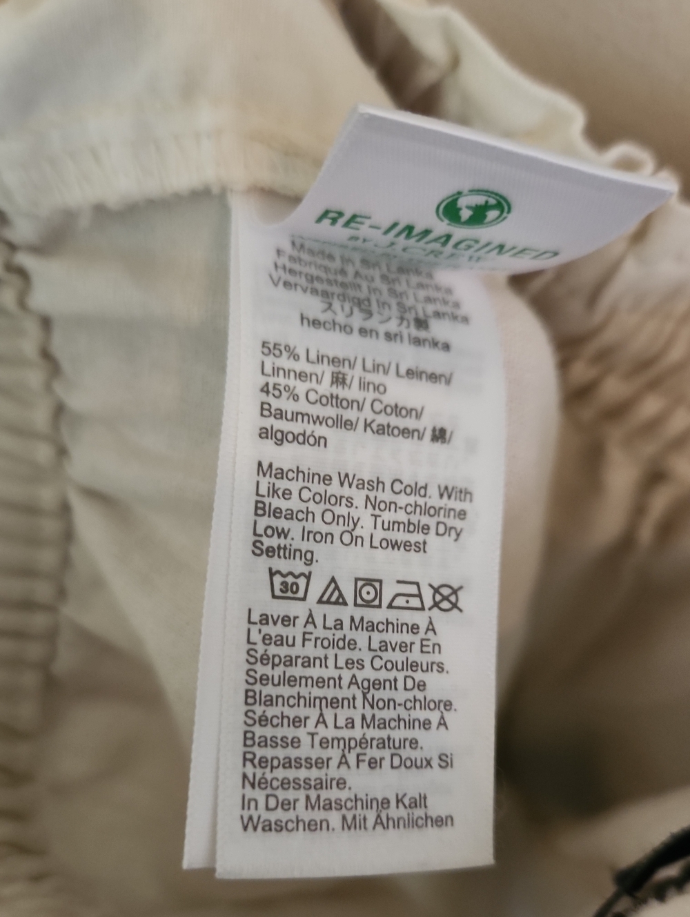 J. Crew Womens Drawstring Wide Leg Off-white Linen Pants Medium - Picture 7 of 7